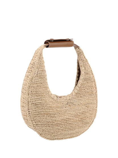 STAUD OS moon raffia tote bag