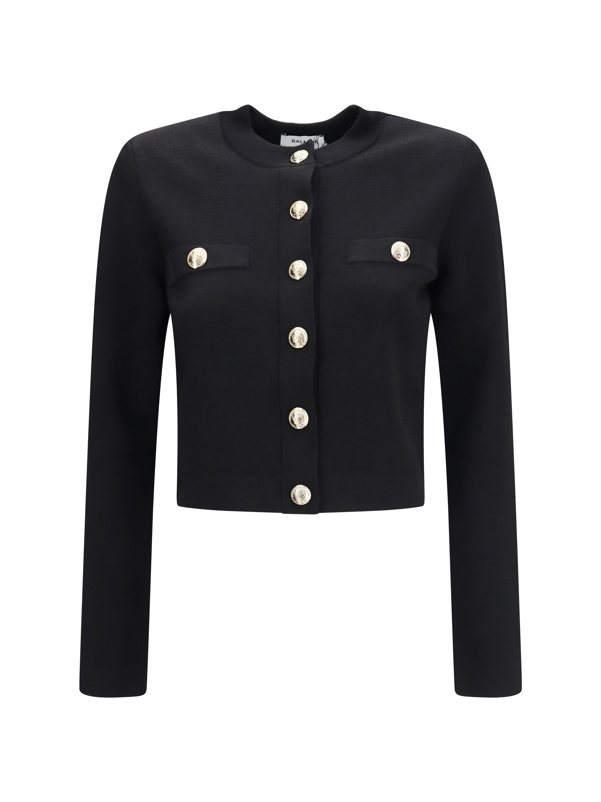 round-neck viscose cardigan
