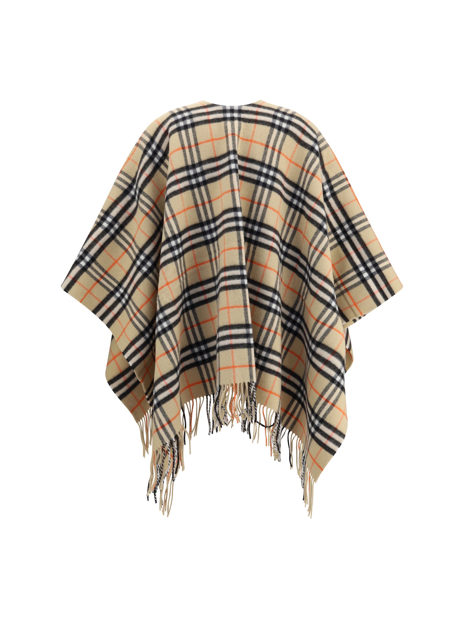 BURBERRY OS archivio check cashmere cape