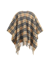 BURBERRY OS archivio check cashmere cape