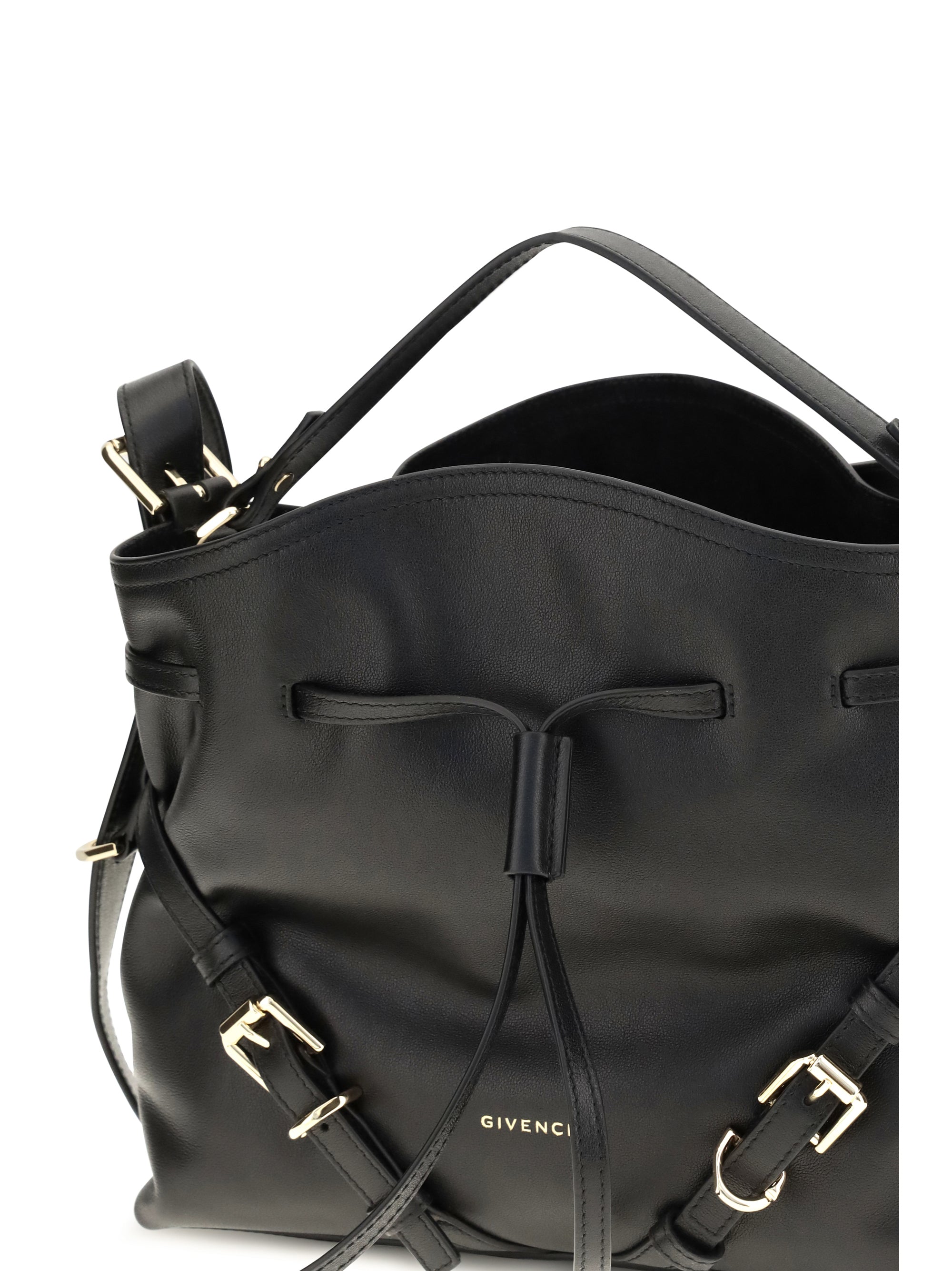 small voyou bucket handbag in glossy leather