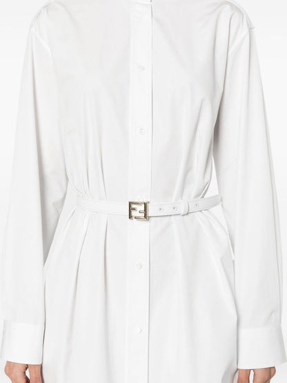 shirt dress with mandarin collar