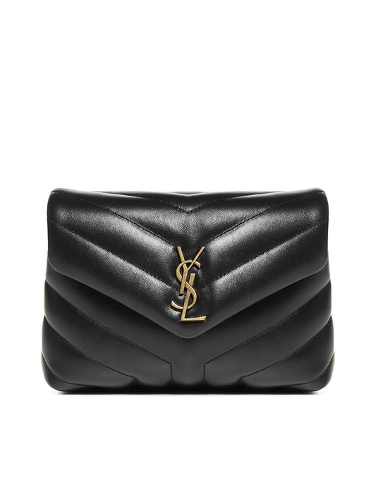 SAINT LAURENT Loulou Toy Black Leather Shoulder Bag