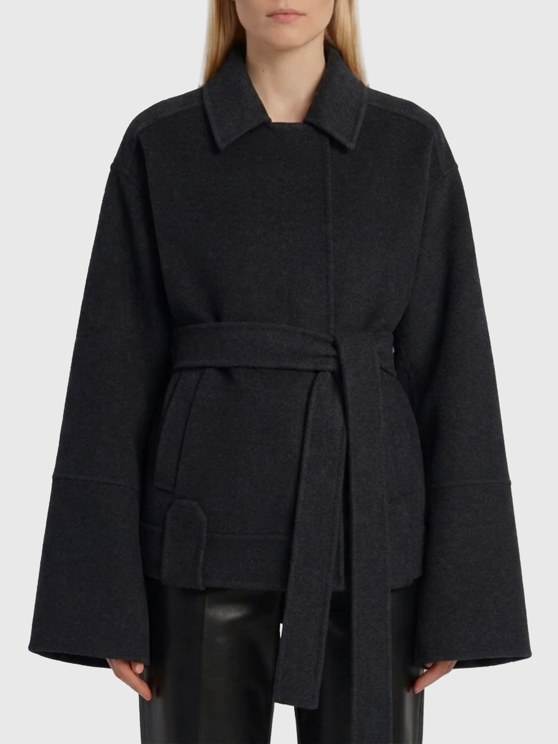 KHAITE S alder charcoal coat