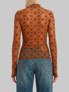 monogram mesh flock second skin top