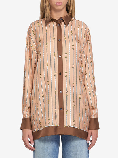 GUCCI 38 shirt in printed silk