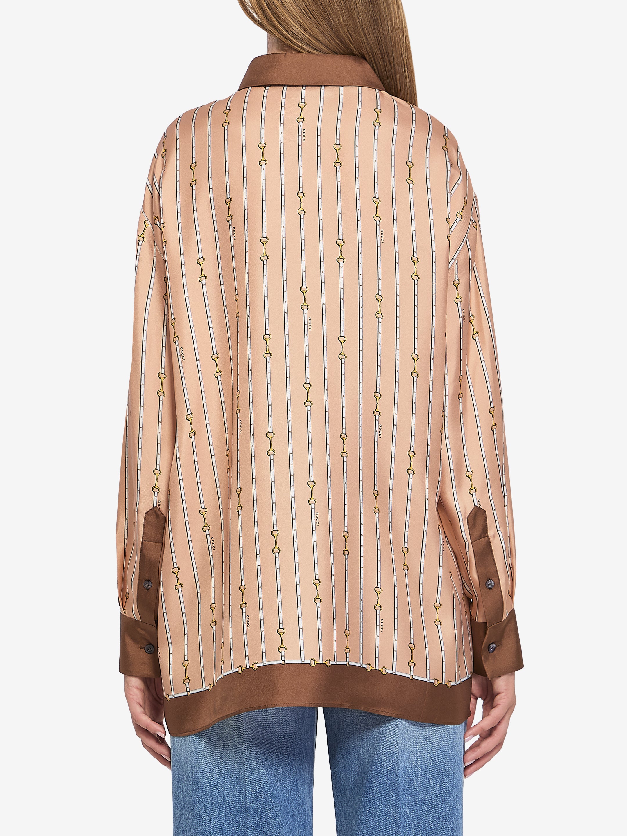 GUCCI 38 shirt in printed silk