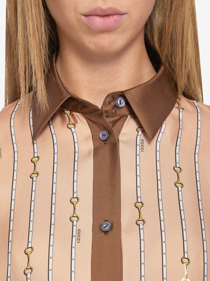 GUCCI 38 shirt in printed silk