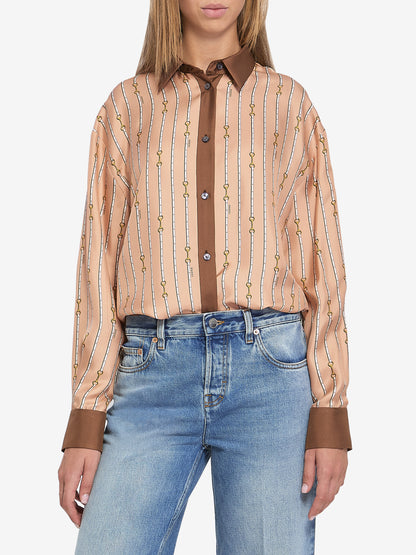 GUCCI 38 shirt in printed silk