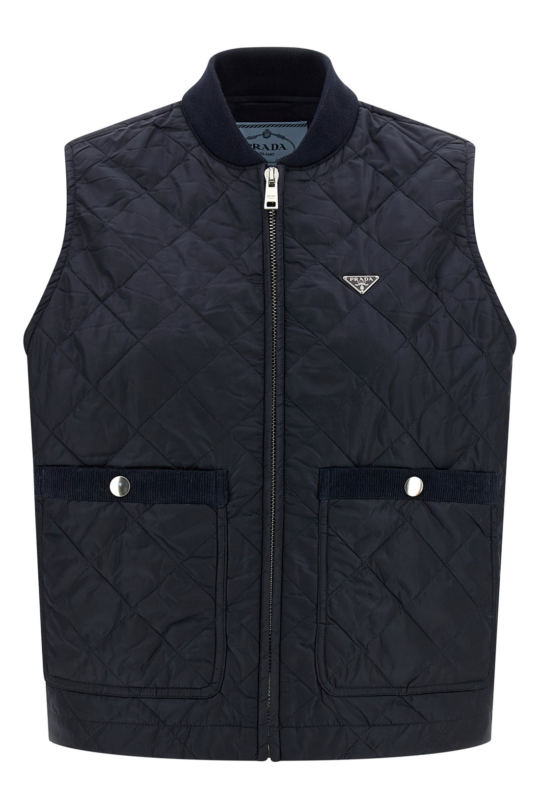PRADA 40 diamond quilted re-nylon vest