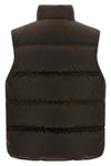 the prada dark brown re-nylon vest defines a functional silhouette through calib