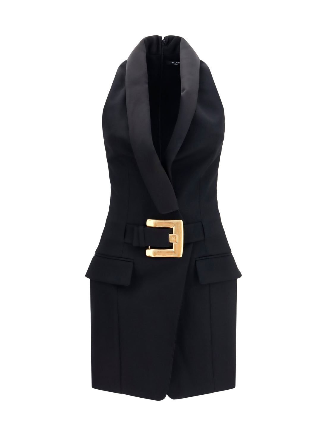 BALMAIN 34 grain de poudre belted dress