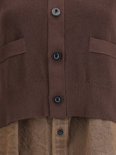 SACAI 3 cardigan with denim panel