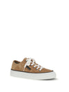 shiny tab suede sneakers