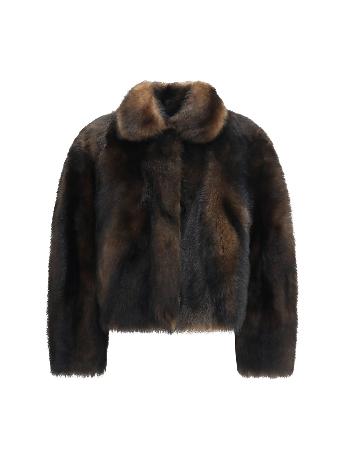 BRUNELLO CUCINELLI 40 soft shearling jacket with shiny zipper pull