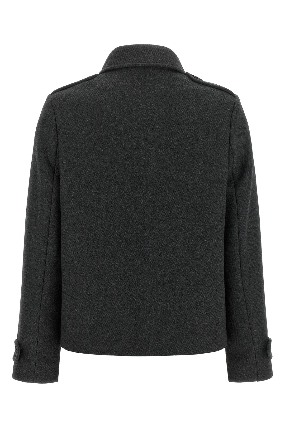the lauren ralph lauren double-breasted short coat defines a rigorous silhouette