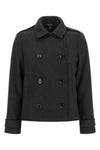 the lauren ralph lauren double-breasted short coat defines a rigorous silhouette