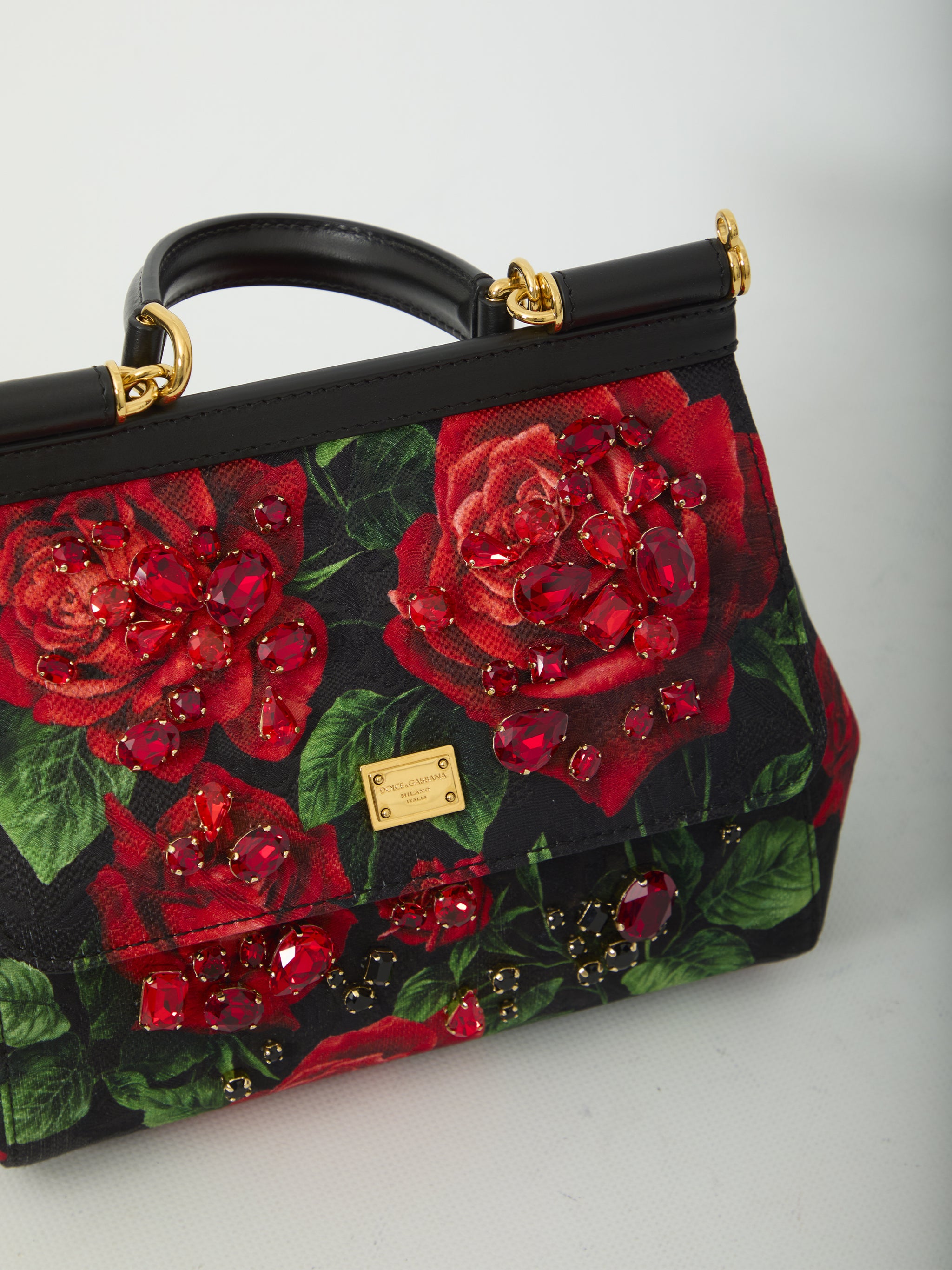 small sicily handbag in red rose