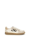 terrace leather and check sneakers