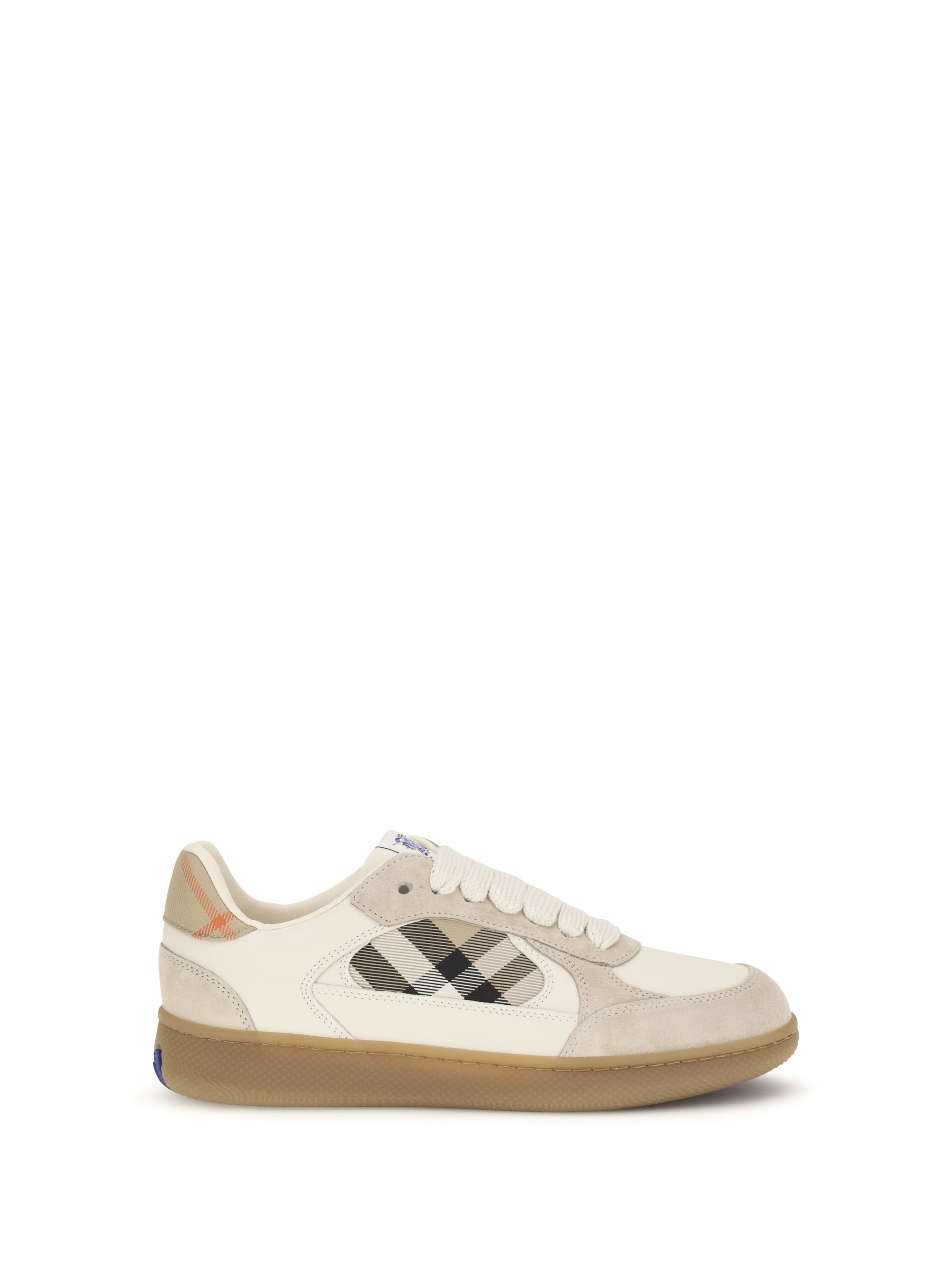 terrace leather and check sneakers