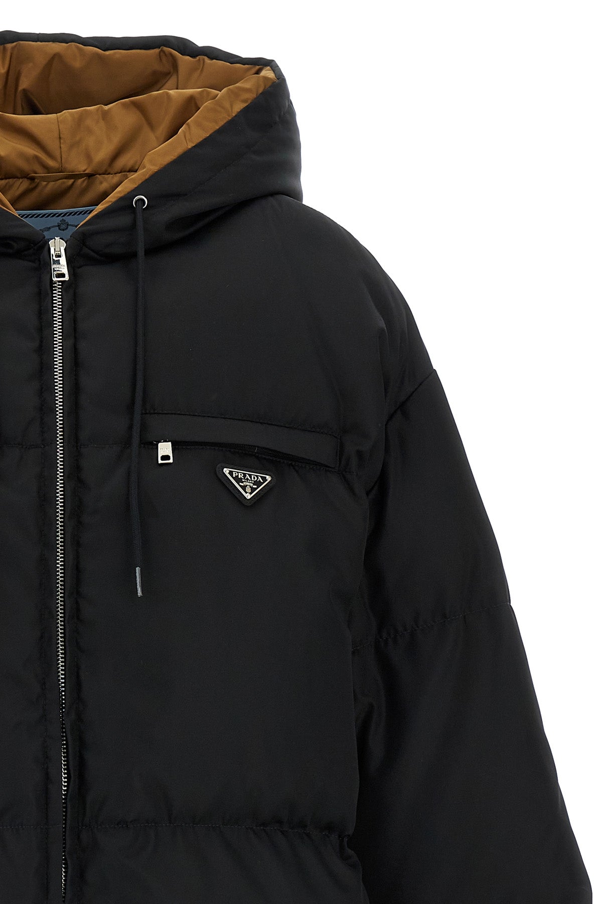 quilted re-nylon maxi down jacket
