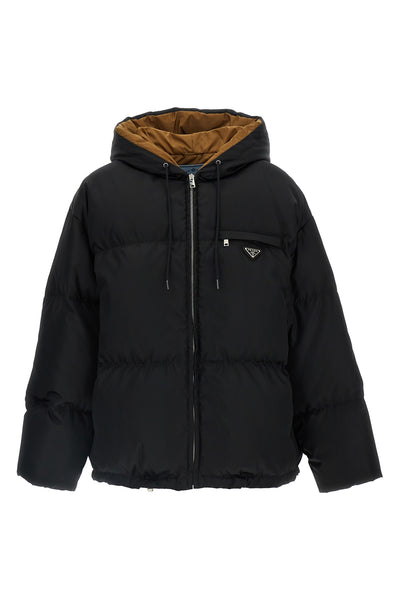 quilted re-nylon maxi down jacket
