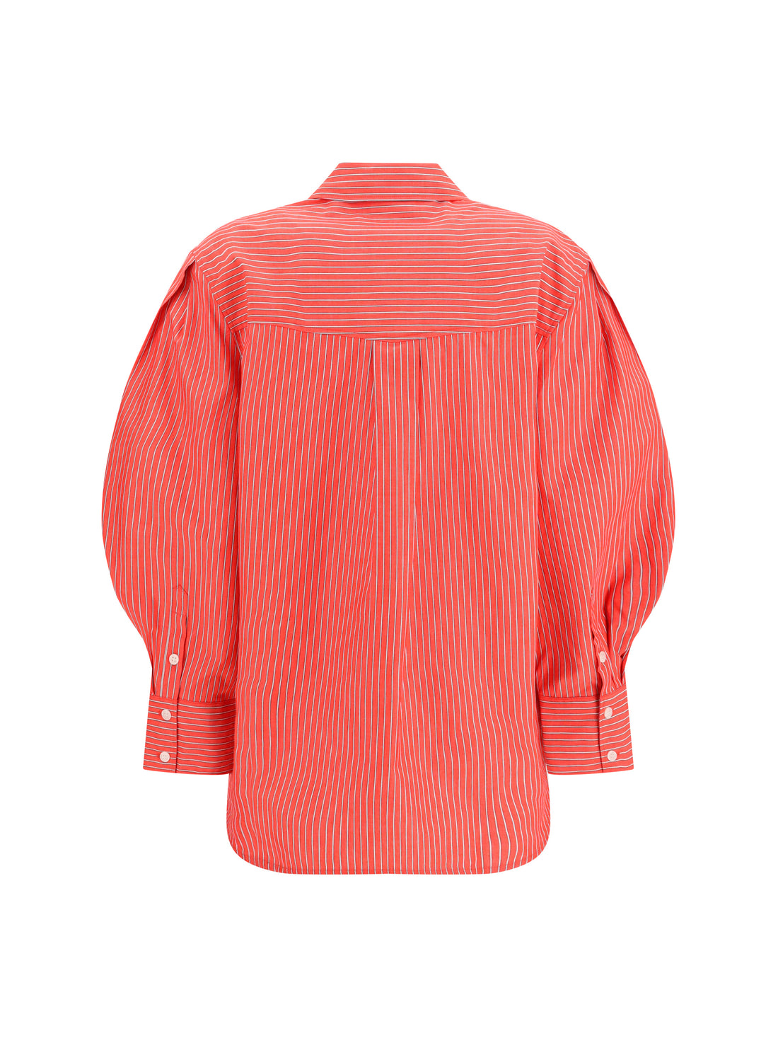 GANNI 34 striped cotton shirt with balloon sleeves