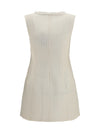 sleeveless bouclé mini dress