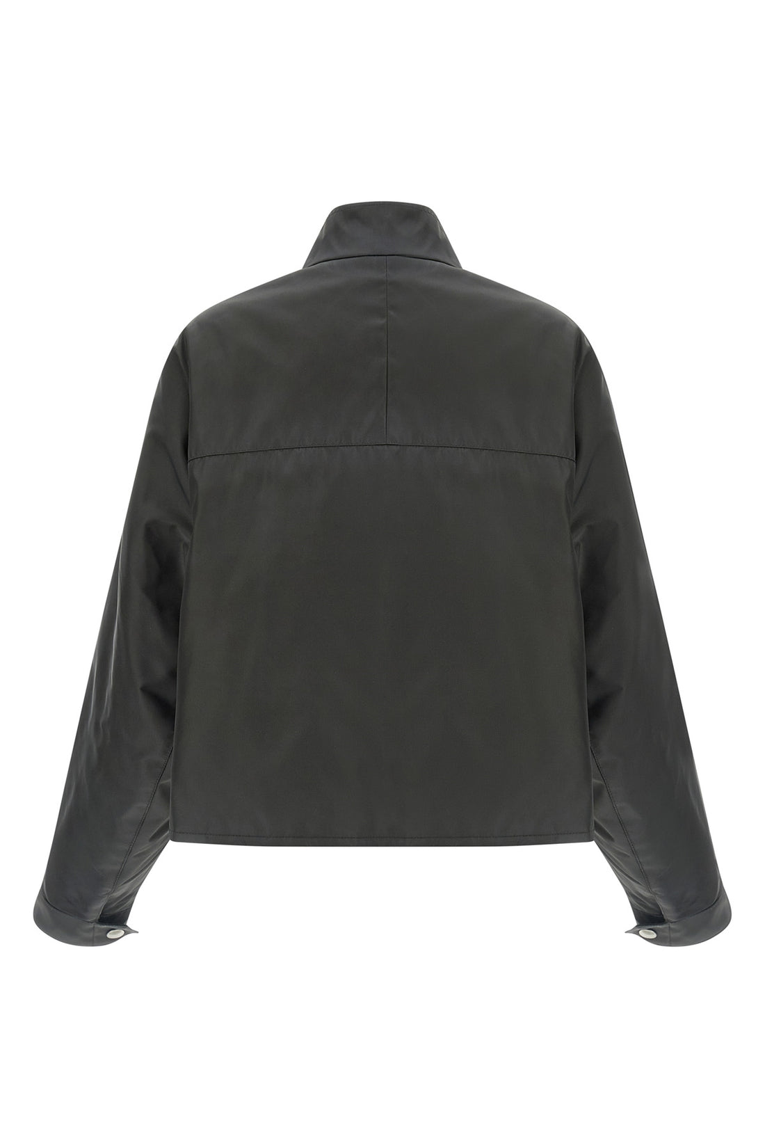 PRADA 38 the prada jacket in structured technical fabric redefines the volumes of contemp