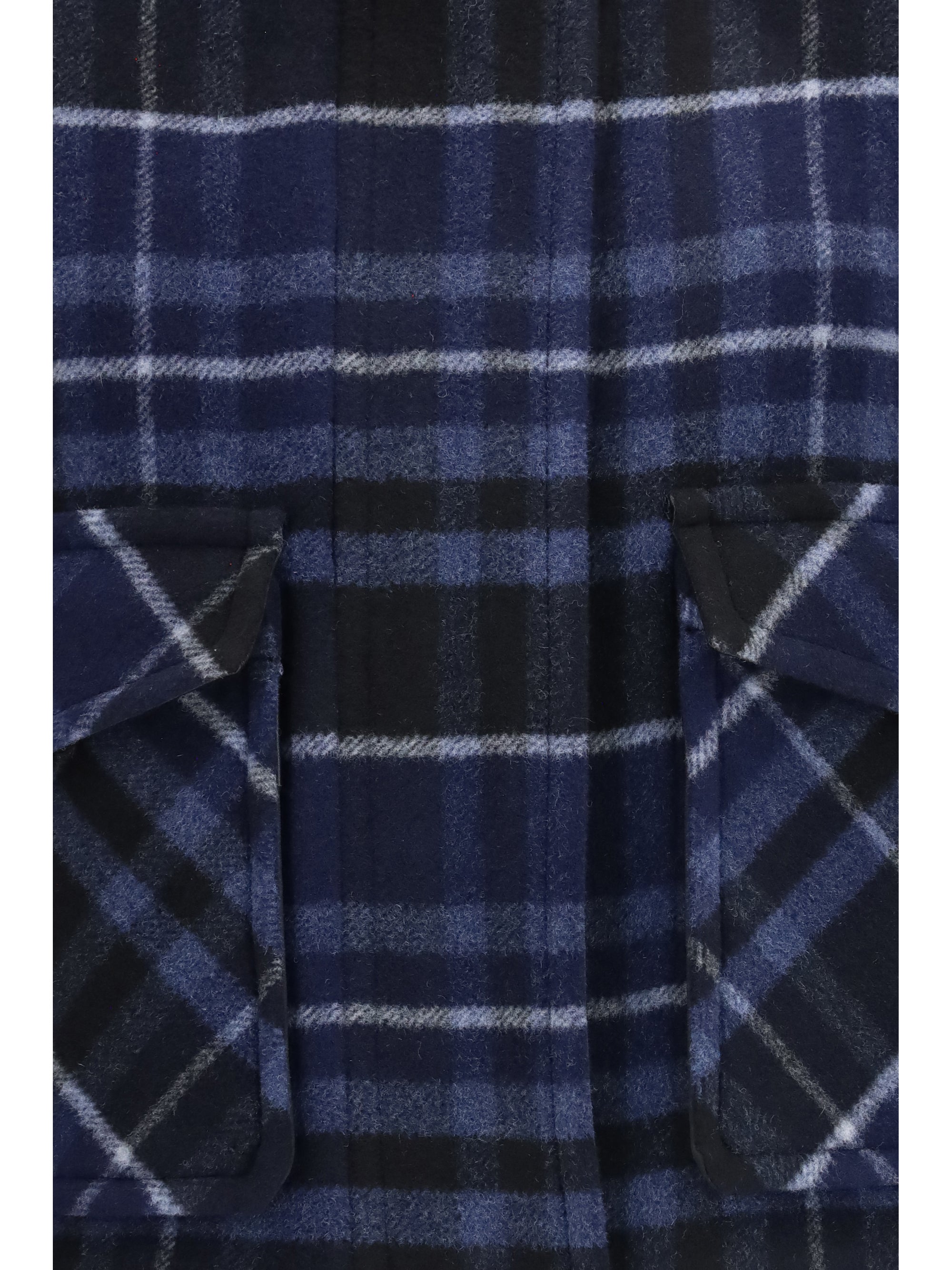 campanula check double-cloth caban