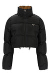 prada cropped down jacket in iconic re-nylon redefines the volumes of contempora