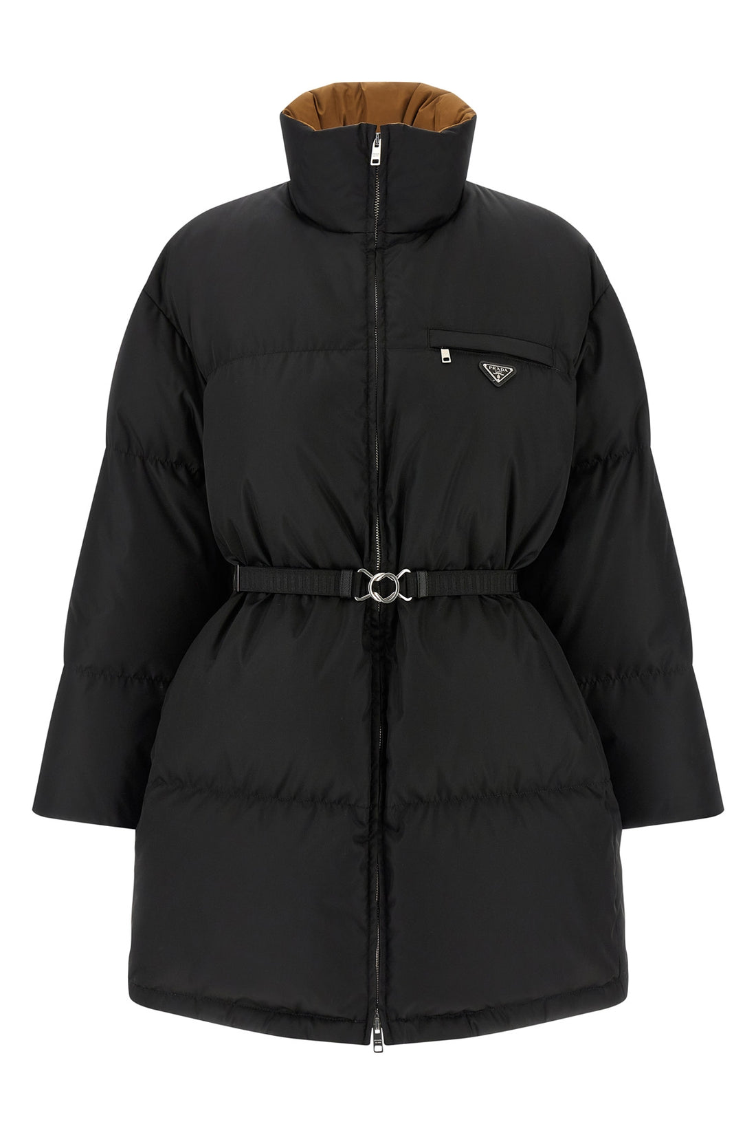 PRADA 42 maxi quilted re-nylon down jacket