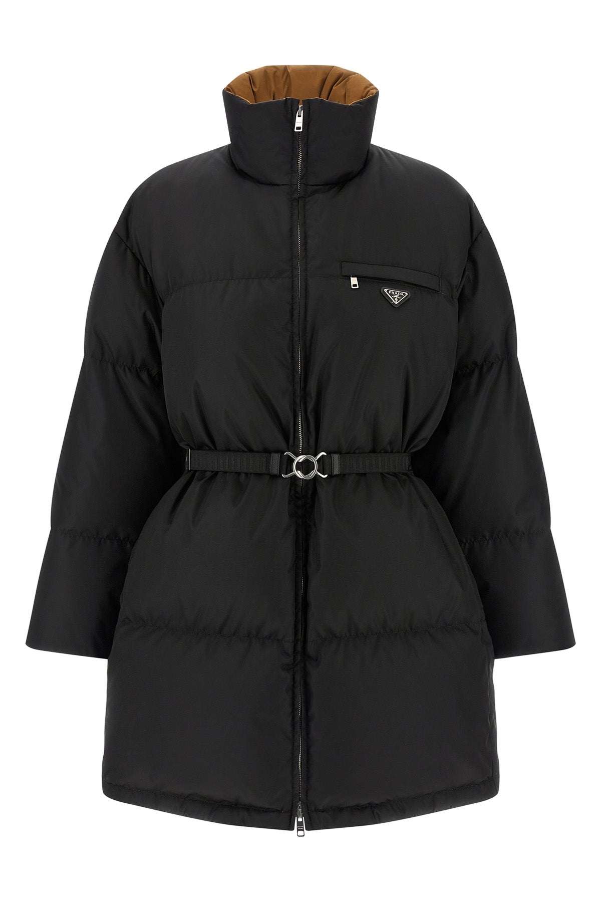 maxi quilted re-nylon down jacket