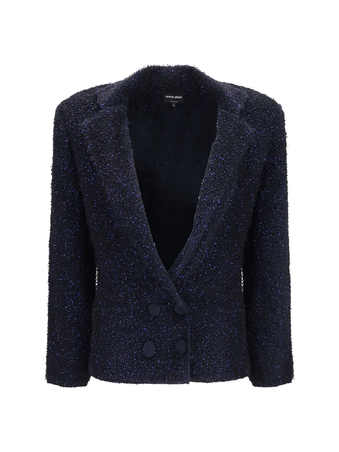 GIORGIO ARMANI 44 metallic-fiber viscose single-breasted blazer