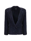 metallic-fiber viscose single-breasted blazer