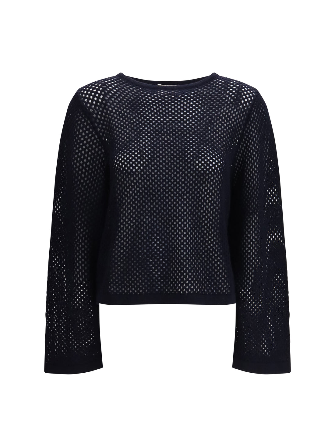 ALLUDE M perforated boatneck jumper
