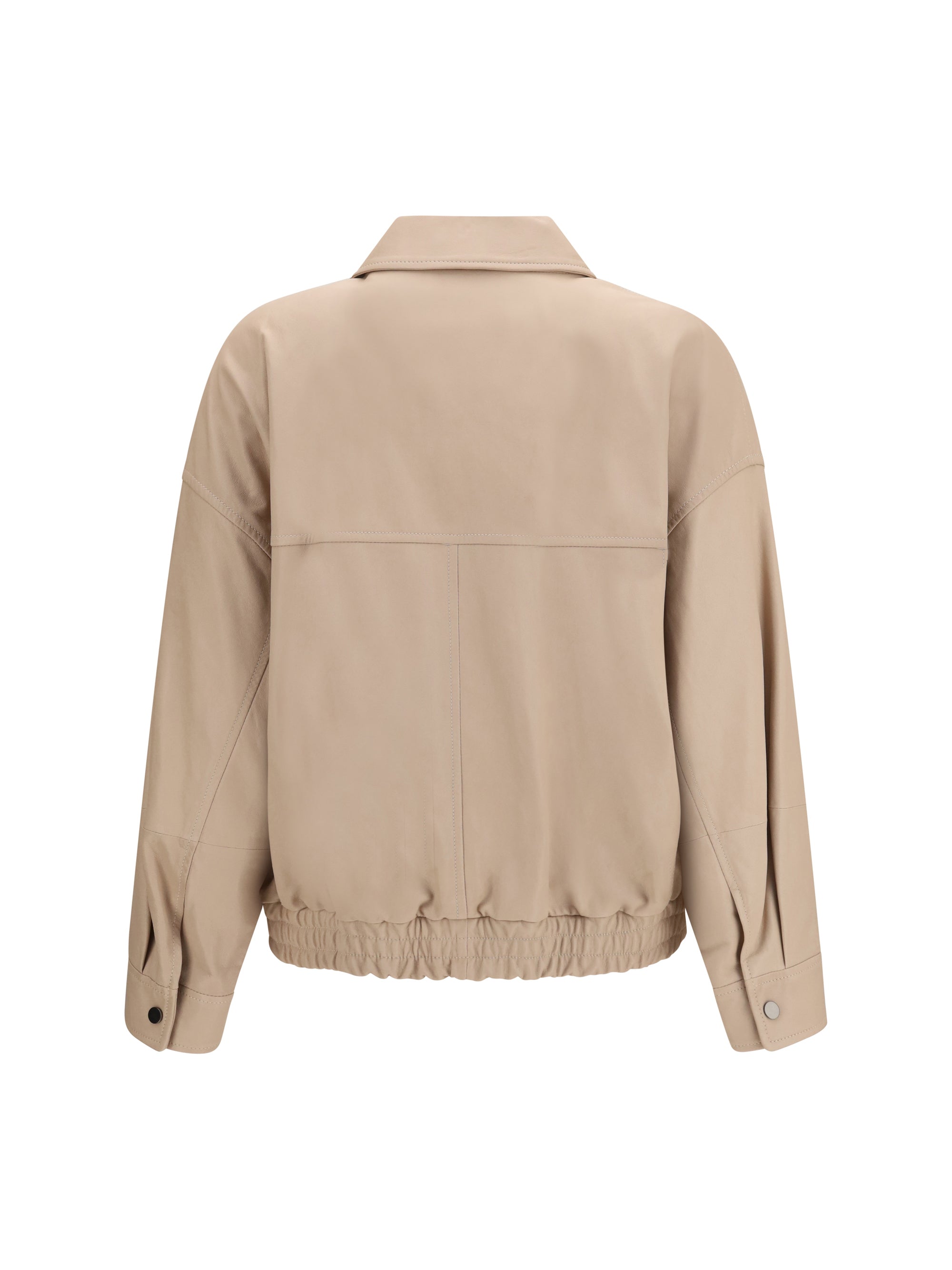 glossy nappa jacket with monili