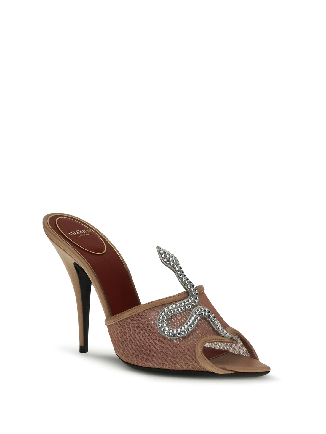 VALENTINO GARAVANI 36 coeur vipère sandals with mesh