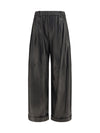 baggy nappa leather pants
