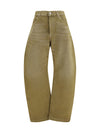 wide-leg jeans with back belt