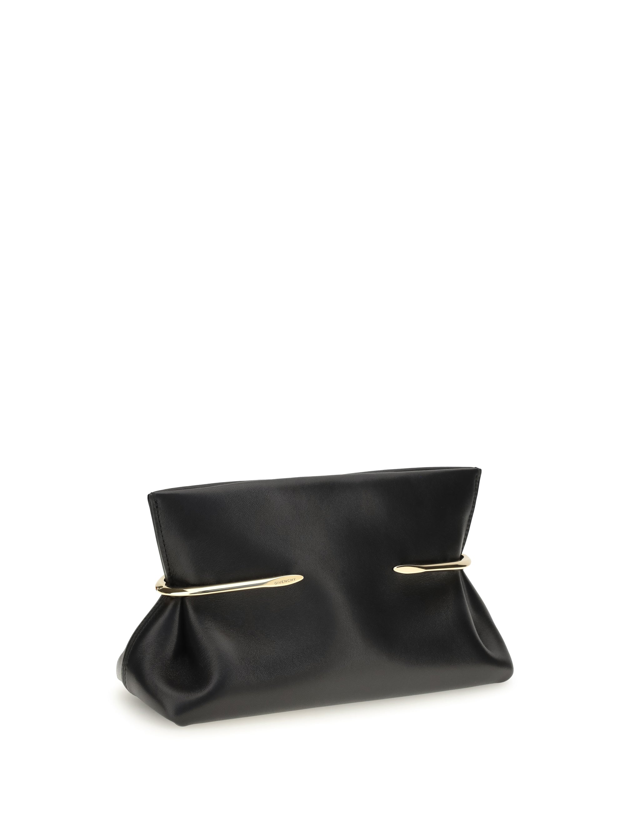 pinch soft clutch in nappa leather