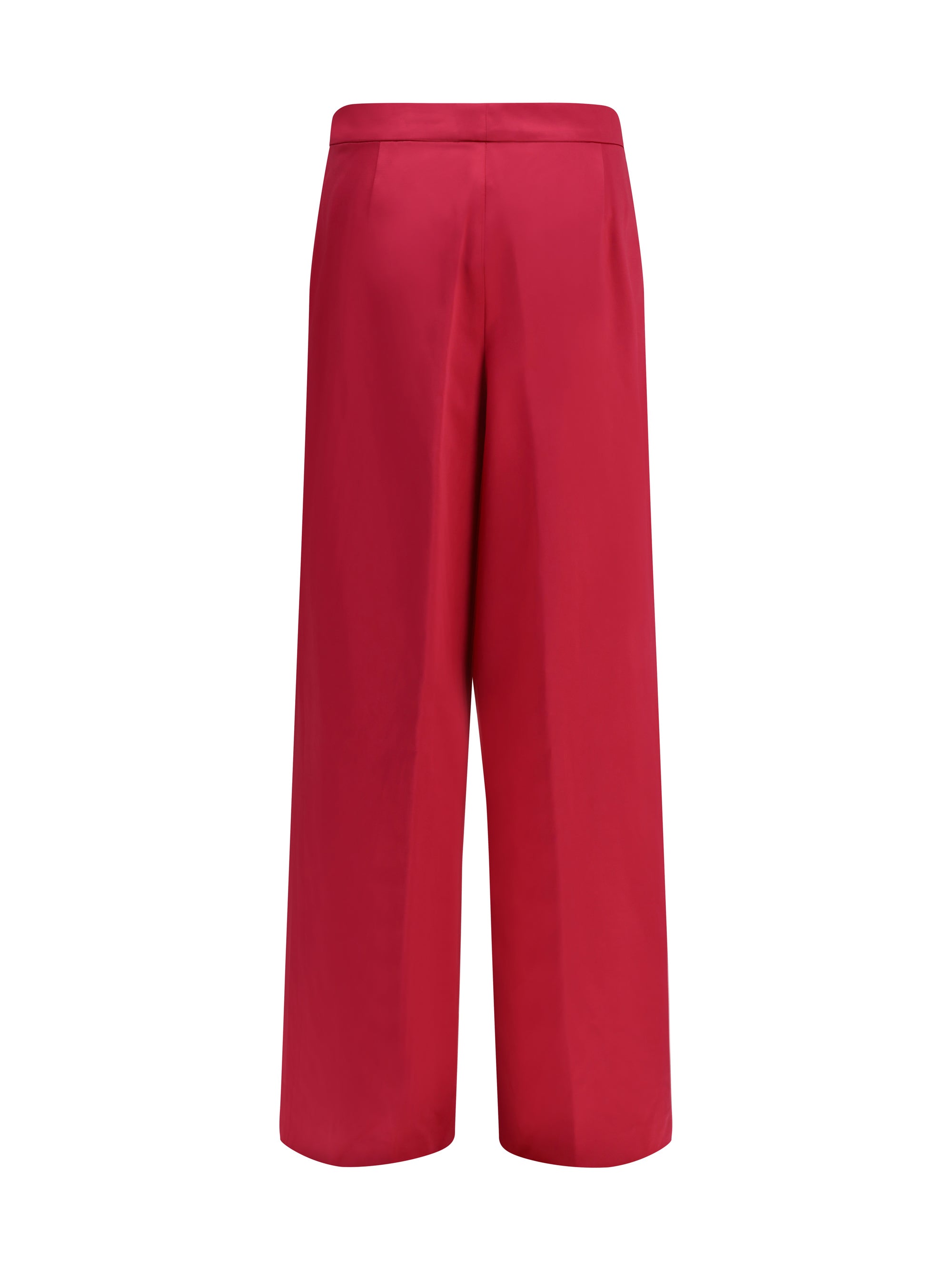wide pleated pants in washed cotton and acetate