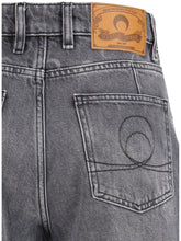 MARINE SERRE 36 moon laser grey wash denim high-waist flare jeans