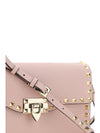 rockstud mini shoulder bag in garnet calfskin