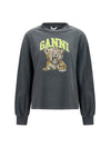 long-sleeve tiger-print t-shirt