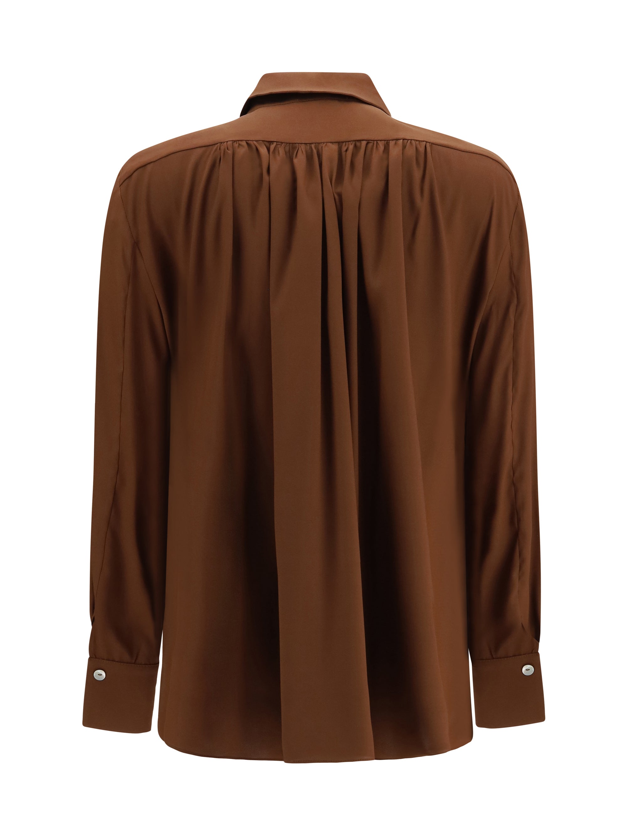 silk shirt with back gathering