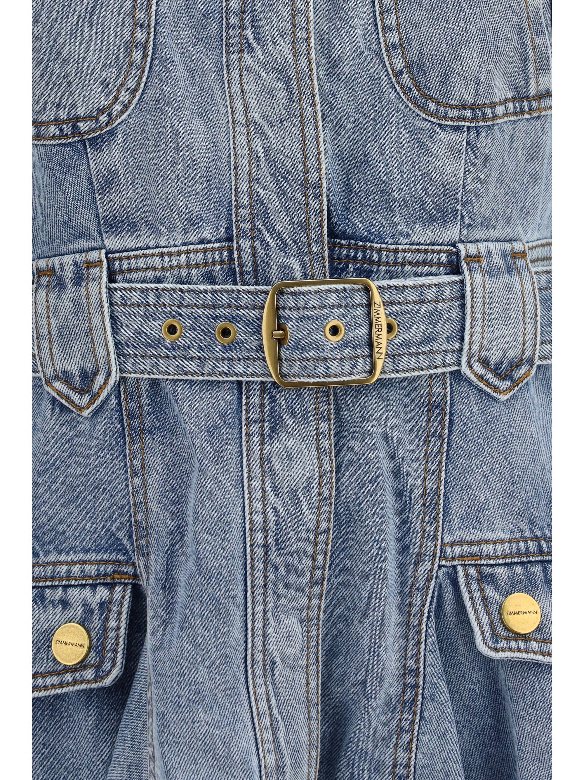 utility denim mini dress