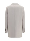 single-breasted wool and cashmere jacket