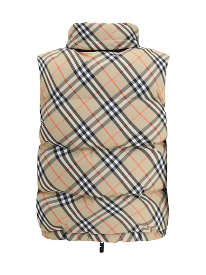 BURBERRY L check vest down jacket