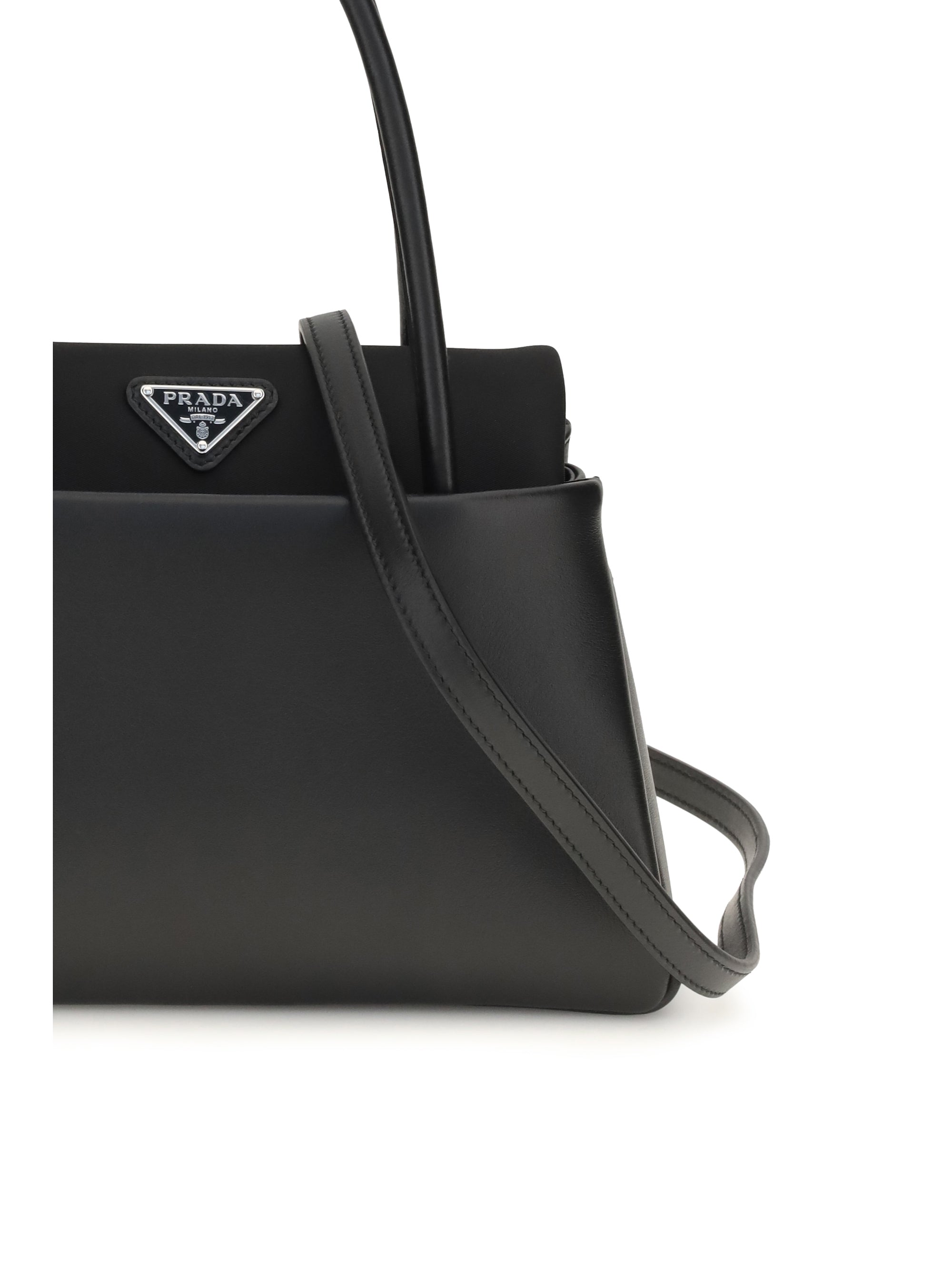 top handle bag with triangle logo
